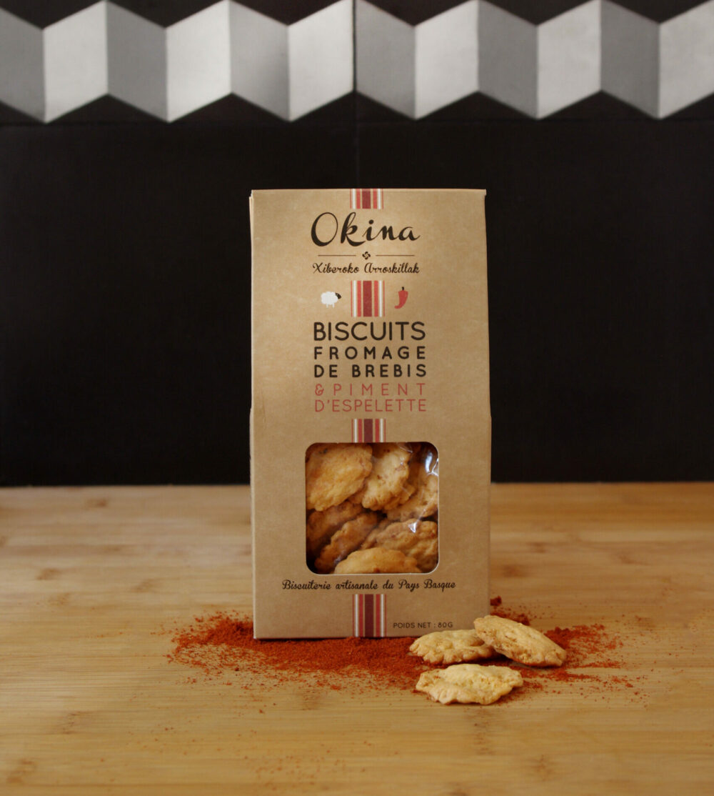 Biscuits apéritifs Piment d’Espelette et Brebis (Sachet de 80 g)